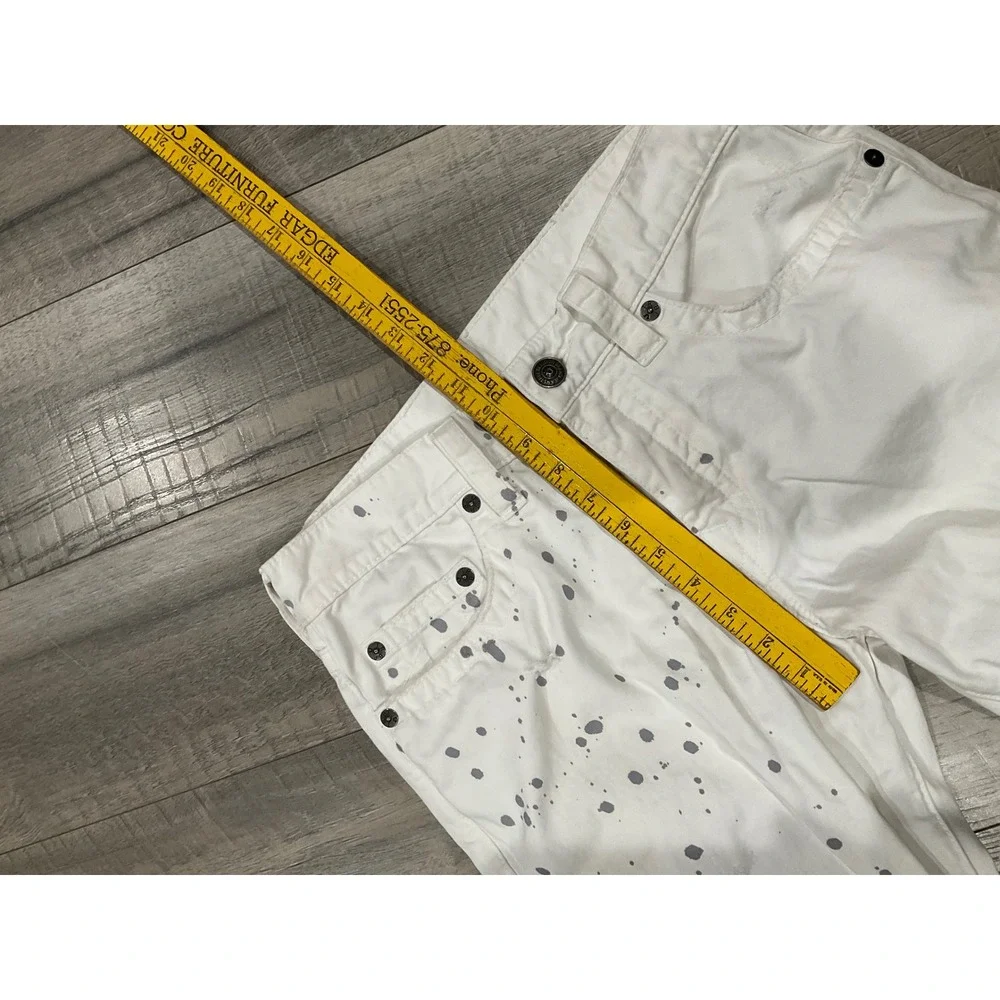 True Religion Paint Splatter Distressed Slim Jeans 32x33 pre production sample